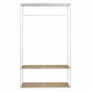 Вешалка в прихожую с полкой белая, темный дуб Hallra 2 white INTELLIGENT DESIGN ВЕШАЛКИ HALLRA 261048 Белый;коричневый