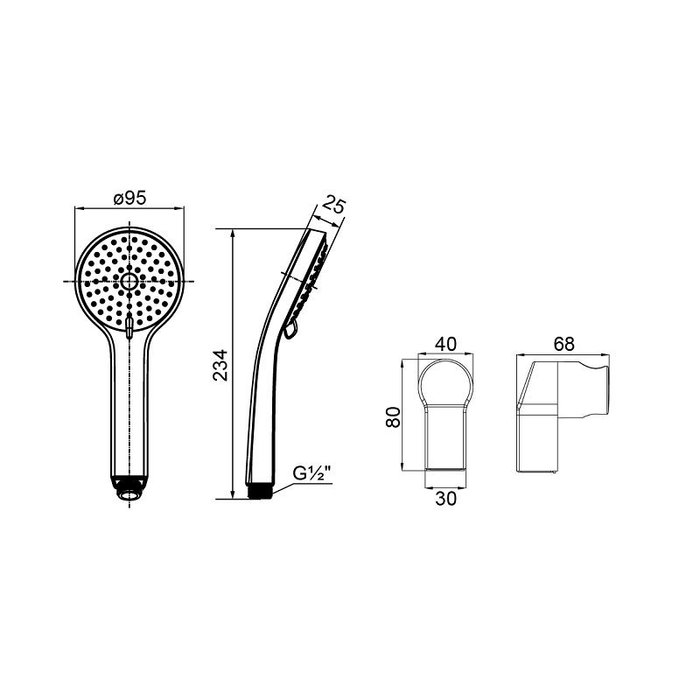 2703F95M16 Душевой гарнитур с держателем 270 Milardo Shower Set  - Вид №4
