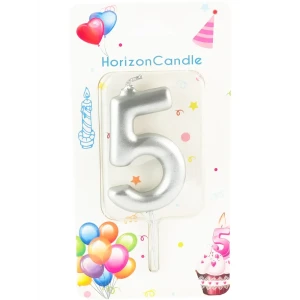 91017923 Свеча Horizon Candles для торта Цифра 5 металлик STLM-0822926