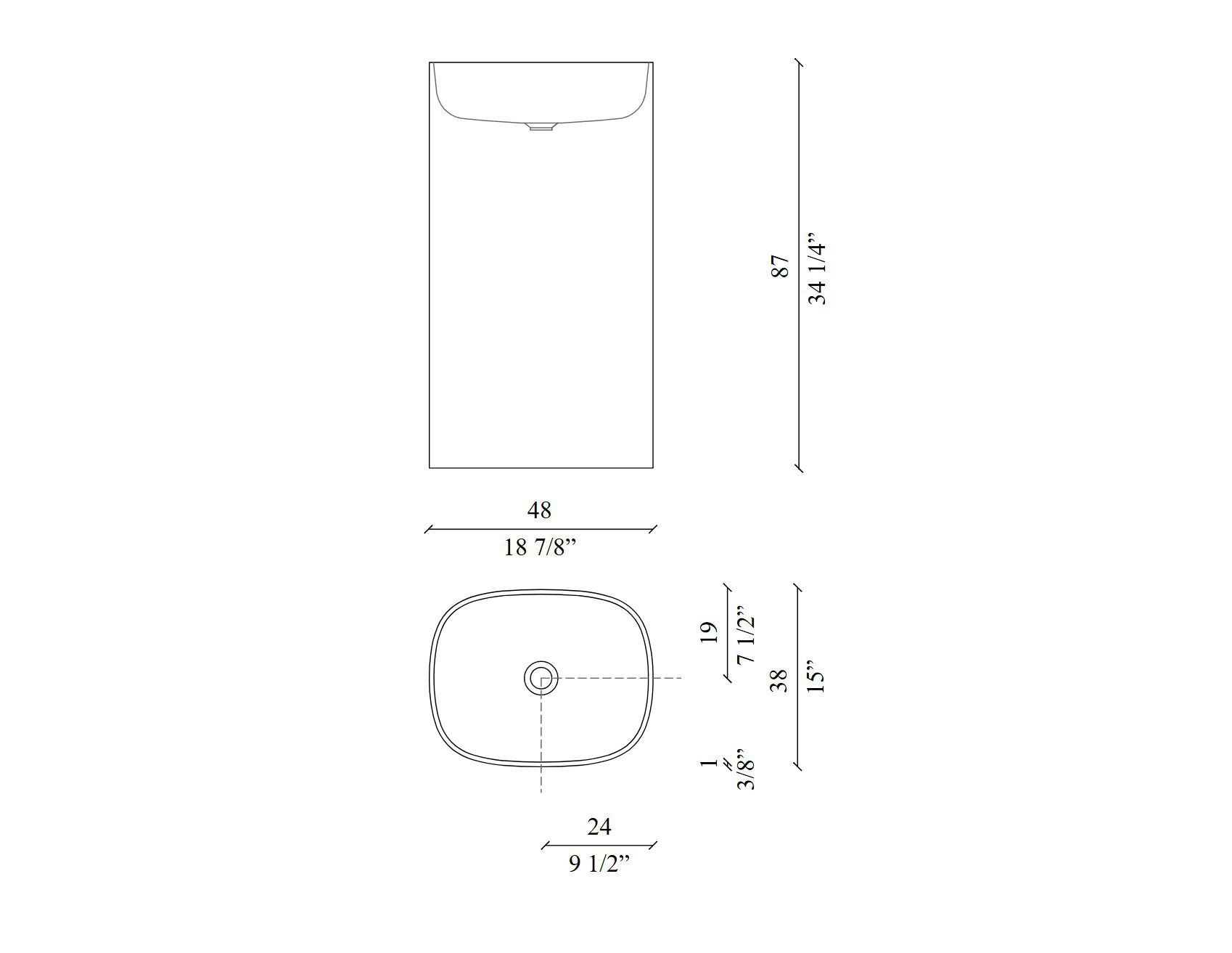 Прямоугольная отдельно стоящая раковина из Cristalplant® Noorth Tube ARCH-00107786 - Вид №1