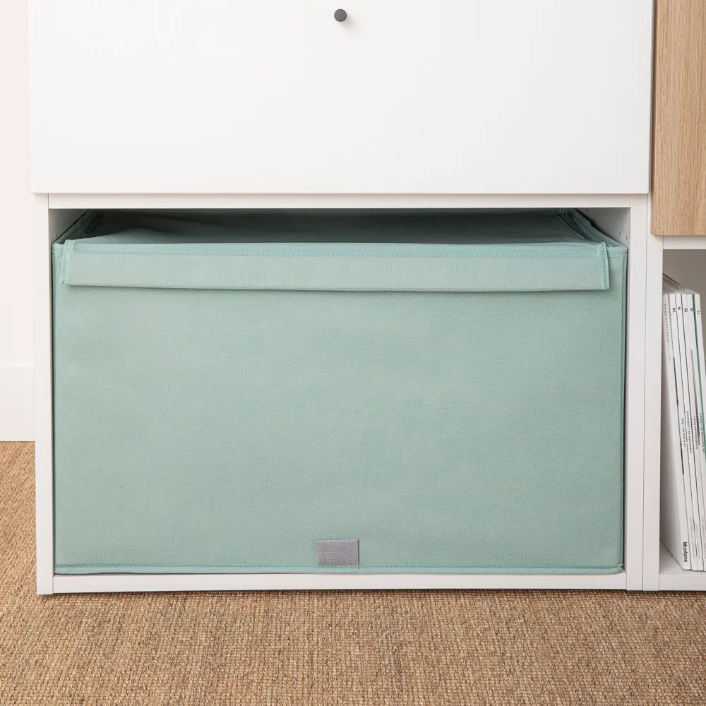 Короб с крышкой Spaceo Laguna 5, 560x330x360 мм, 66 л, нетканый, цвет зеленый Home STLM-2193095 - Вид №3