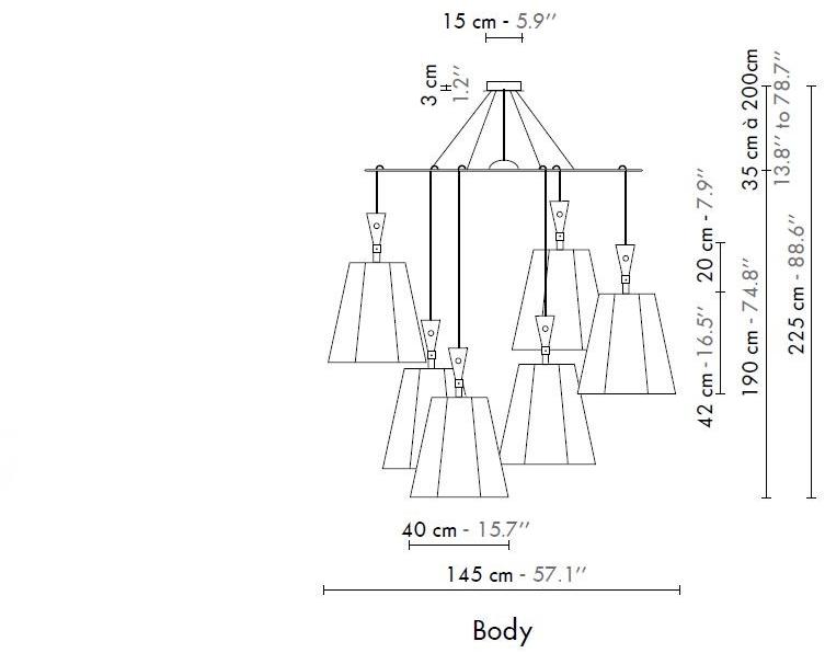 designheure Подвесной светильник из ткани Luxiole Lu6lasmo - Вид №2