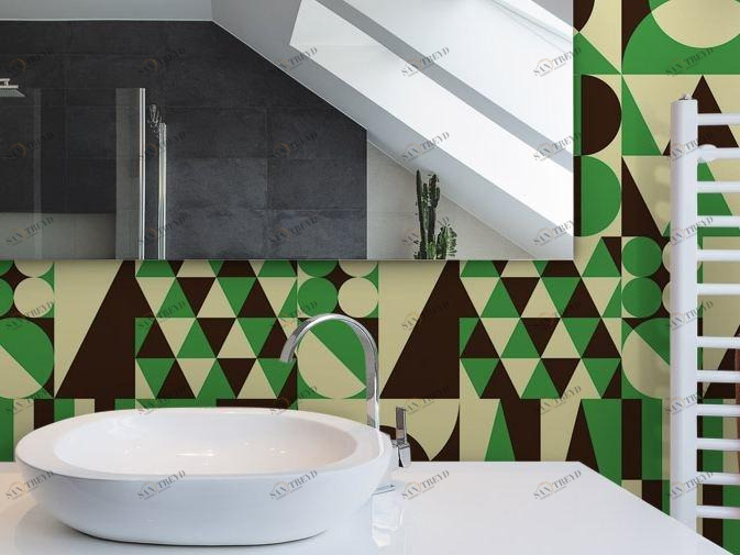 GLAMORA Виниловые обои с геометрическим рисунком Imaginary forms sun-id-1458073