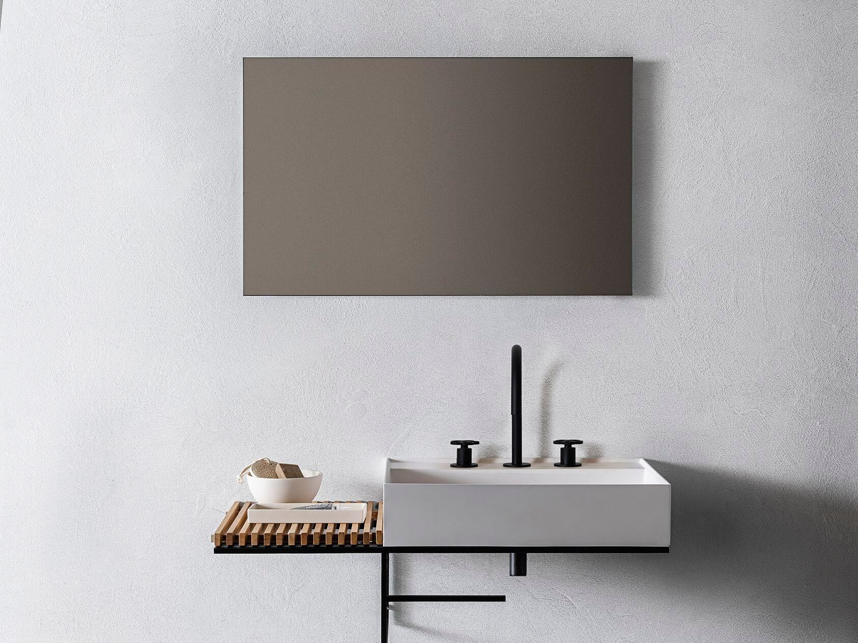 Одиночный подвесной прямоугольный умывальник из композитного материала Pirovano Element ARCH-00029391