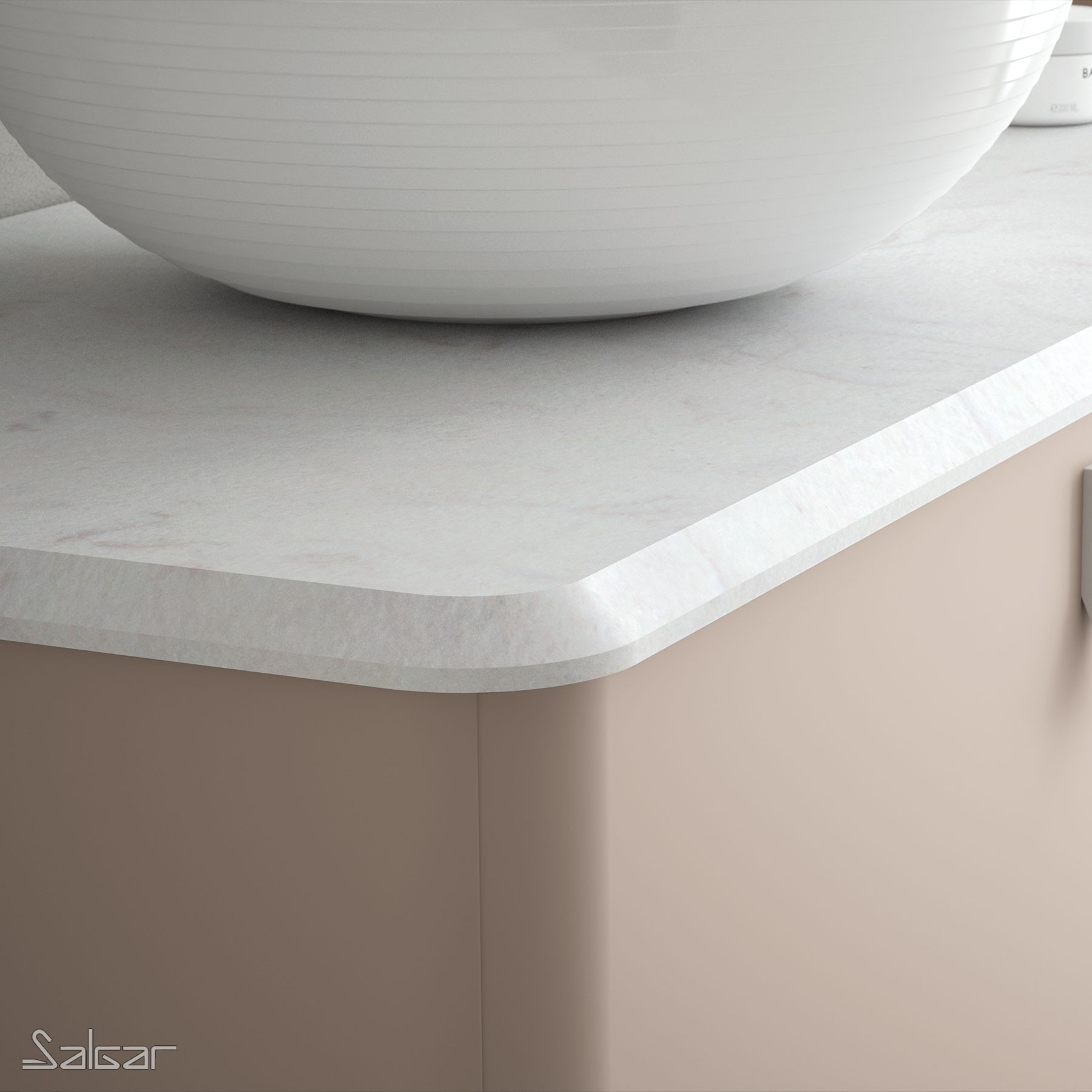 83944 SALGAR Столешница UNIIQ 1200 правая POLAR GREY для верхней раковины 1210 x 22 x 460 мм  - Вид №1