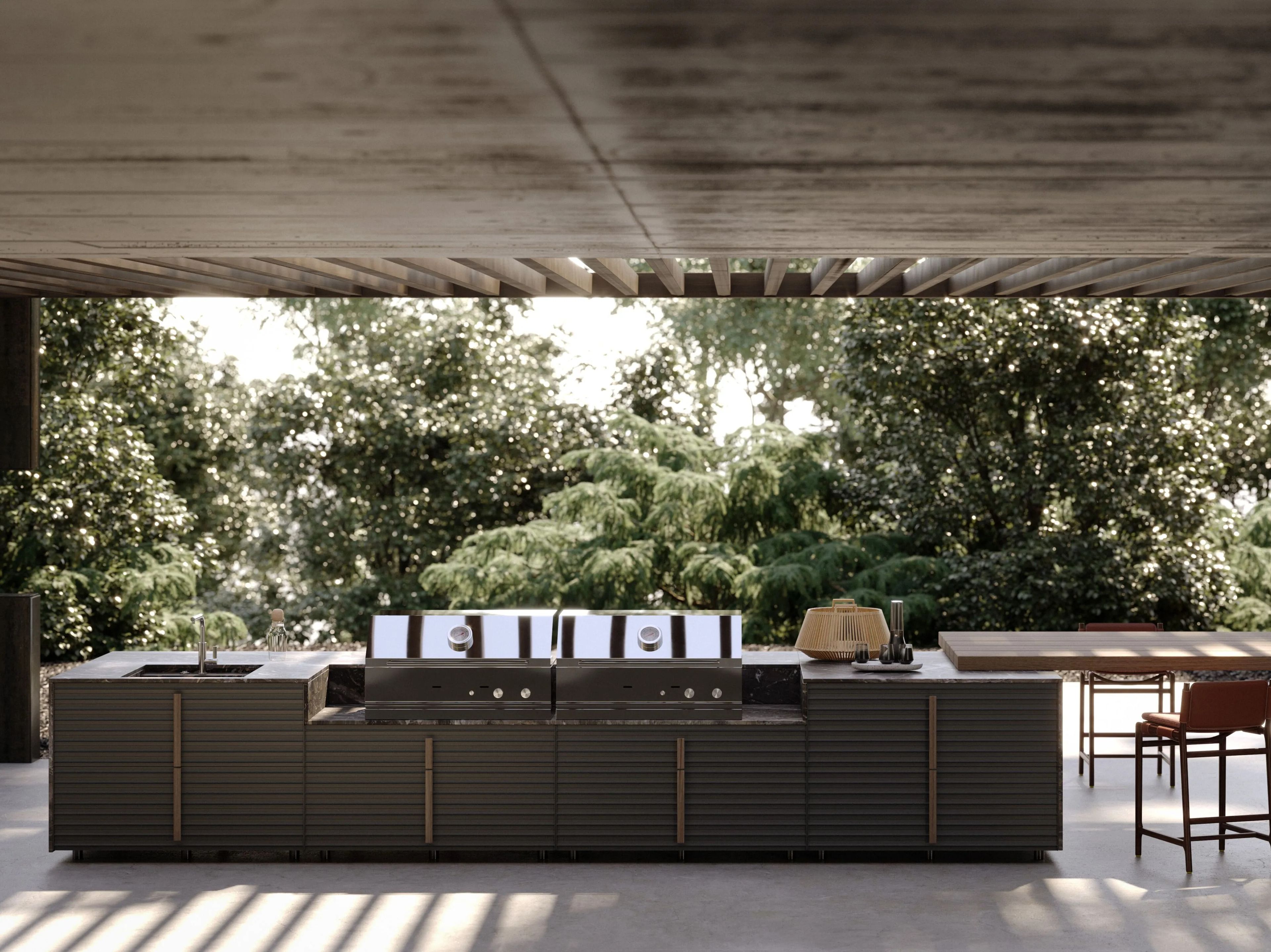 Отдельно стоящий кухонный модуль из травертина Exteta Amalfi ARCH-00146419