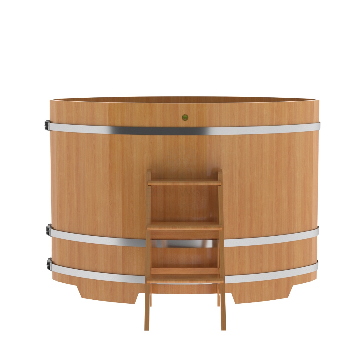 1171 Купель овальная из лиственницы 1,02х1,68х1,2 натуральная премиум Alyarus  - Вид №3