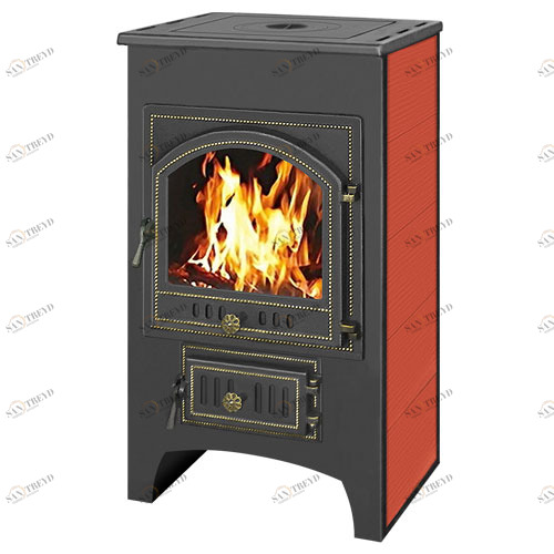 Печь-камин Везувий ПК-01 (205) с плитой (красный) 3832