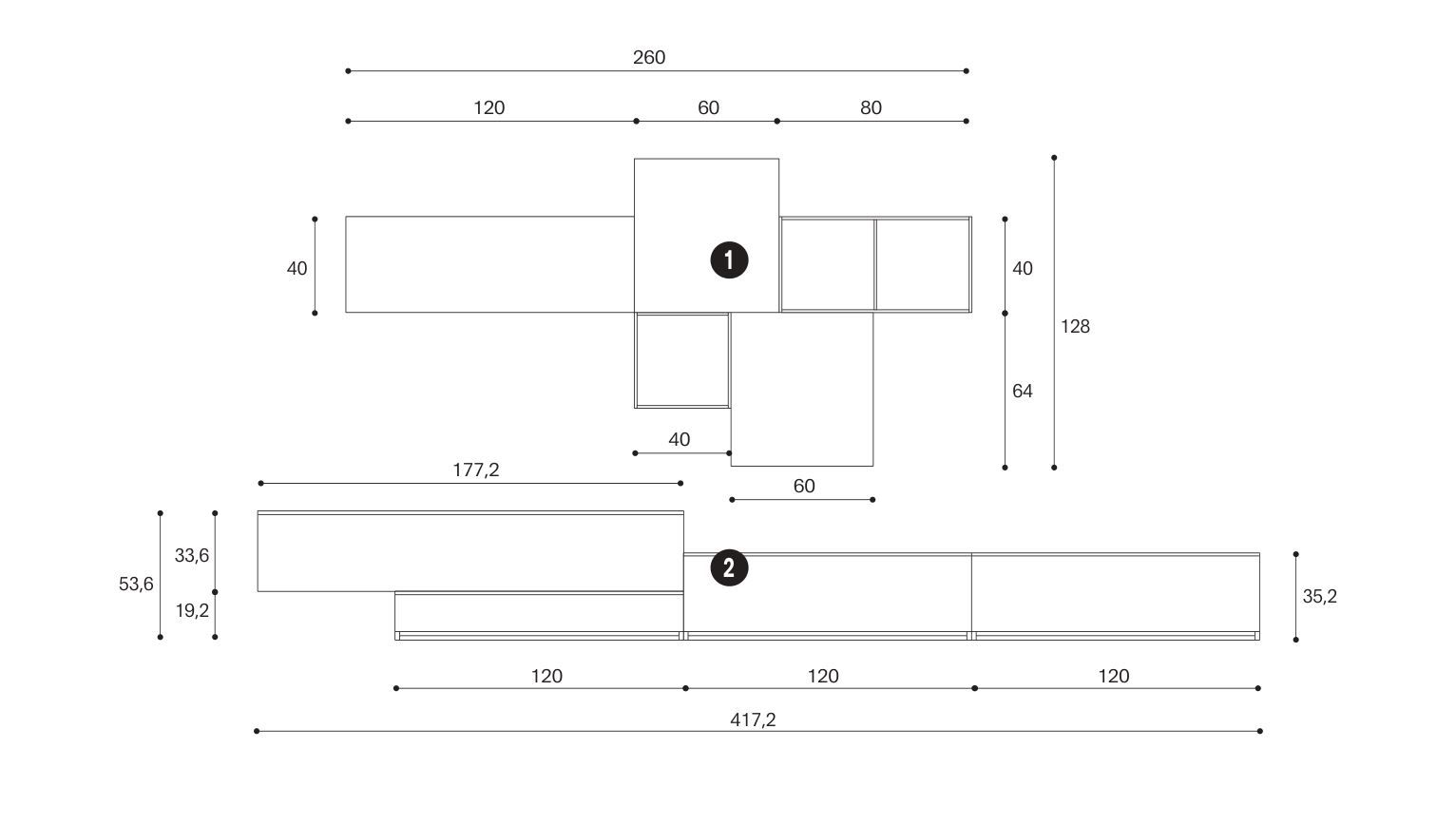 Оборудованная стена Giessegi день за днем ARCH-00080662