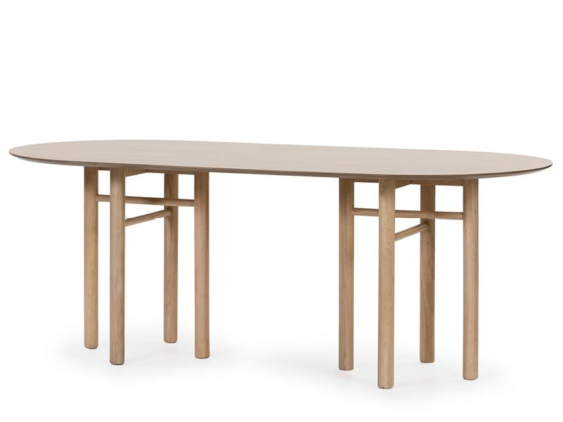 Овальный стол из шпона и каучукового дерева TEULAT Junco ARCH-00145942