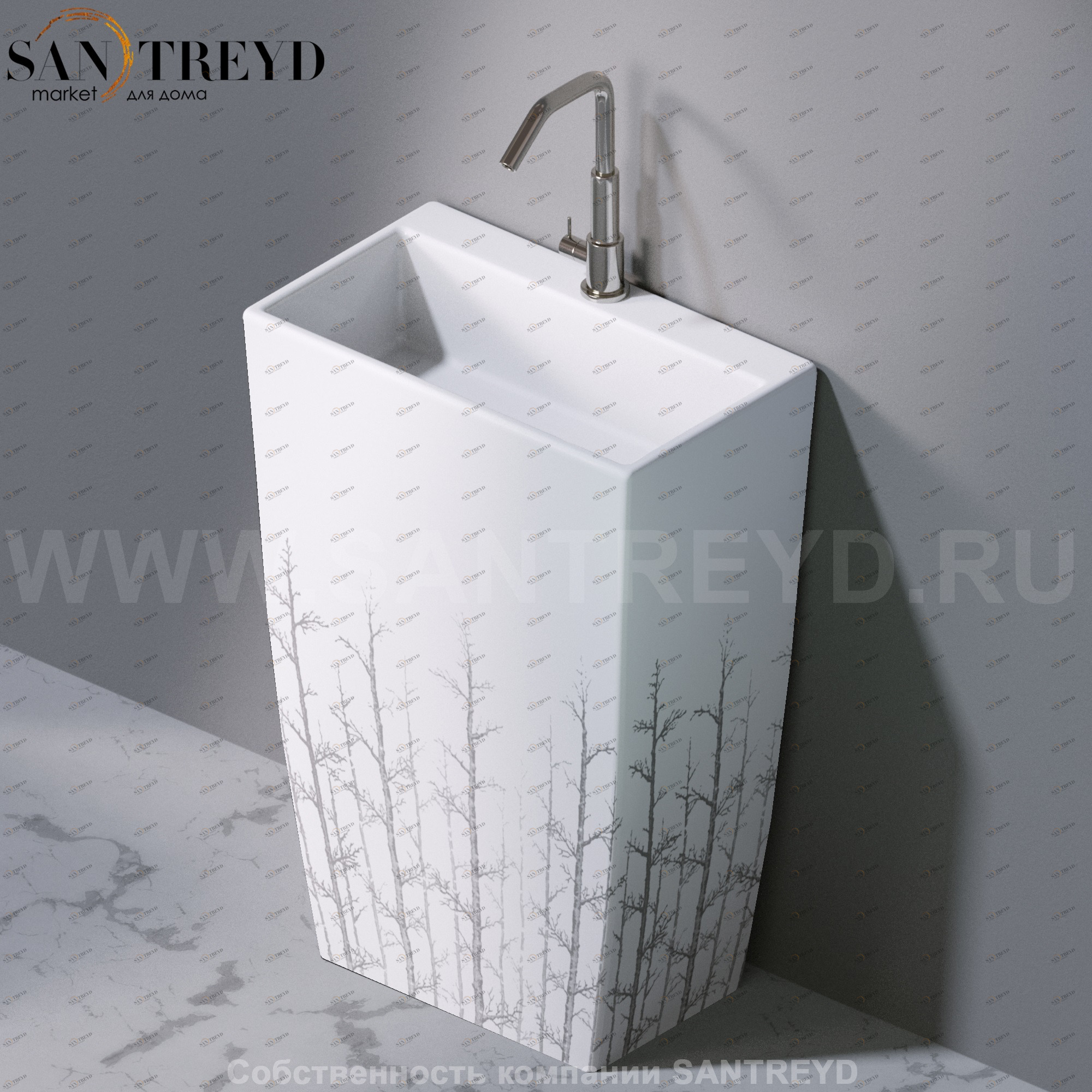 L115405 Напольная раковина стоящая прямоугольная A. e T. Italia Tower AeT ITALIA