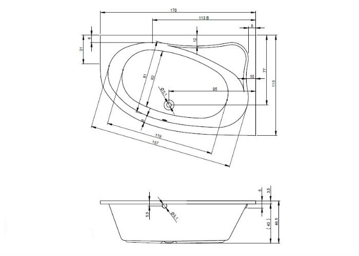 BA6300500000000_lux8 Ванна Riho Lyra Santreyd - Вид №6