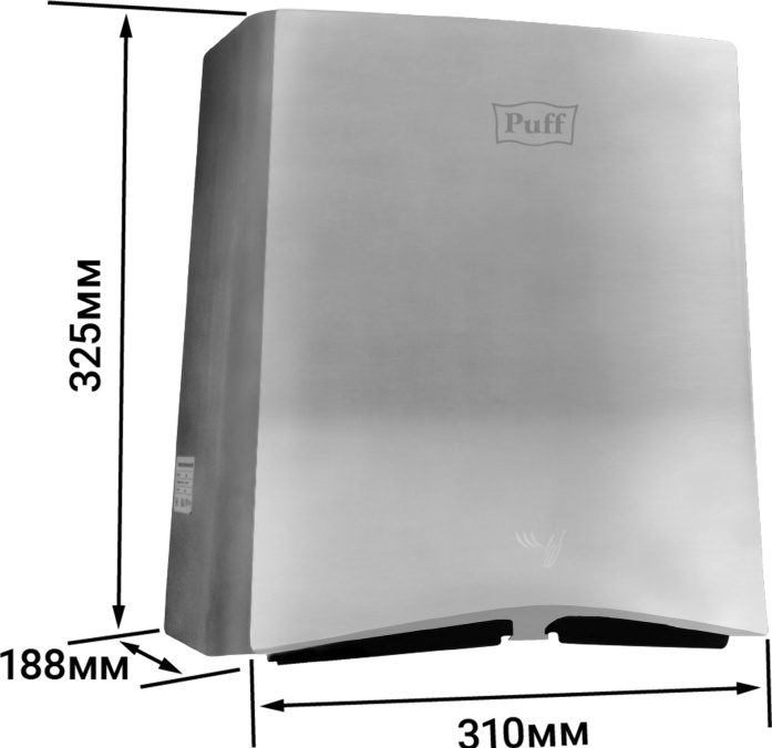 1401.386 Сушилка для рук высокоскоростная антивандальная 8835 PUFF  - Вид №5