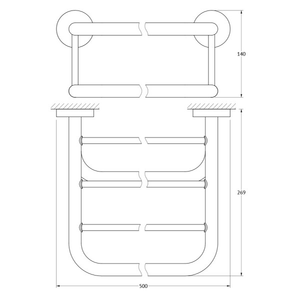 Полка для полотенец 50 см Ellux ELEGANCE ELE 029 sun-id-561825 - Вид №1