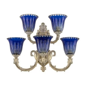 Бра настенное синее Bohemia Ivele GW U 7109B16/3+2/21 BOHEMIA IVELE ПОД СТАРИНУ 00-3889088 Синий