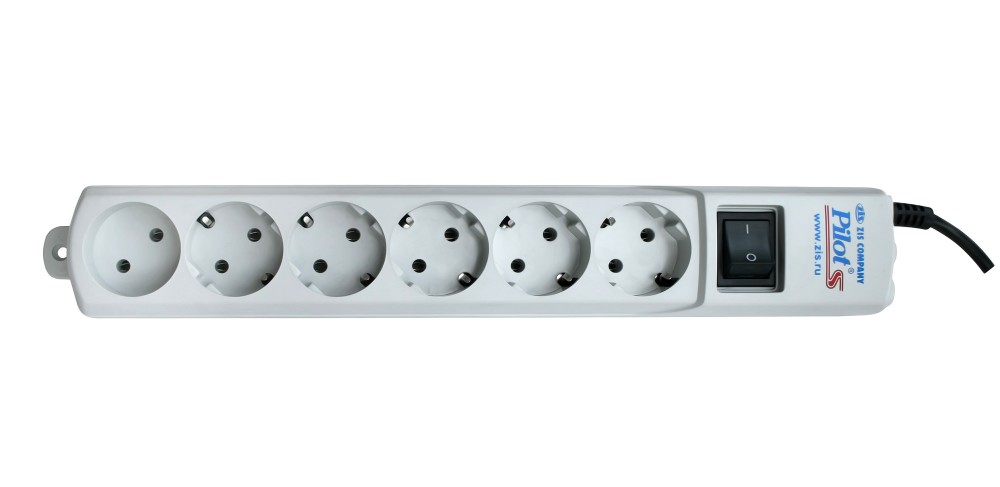 Pilot S5M Surge protector pilot s 5m, 6 outlets (5+1), white ZIS Santreyd  - Вид №1