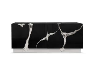 0-059 Буфет Lapiaz черный серебристый Boca Do Lobo