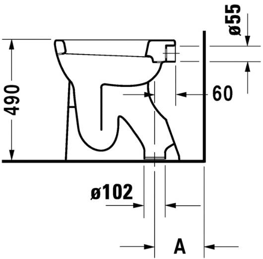 Приставной унитаз напольный Белый Duravit Duraplus Германия sun-id-1378108 - Вид №2