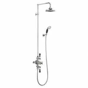 Душевая стойка c внешним термостатом BAF3S c душевой насадкой 12'', СЕРИЯ BLACK Avon Burlington AF3S BLA, V60/ARCV60 CHR, V21/ARCV21 CHR