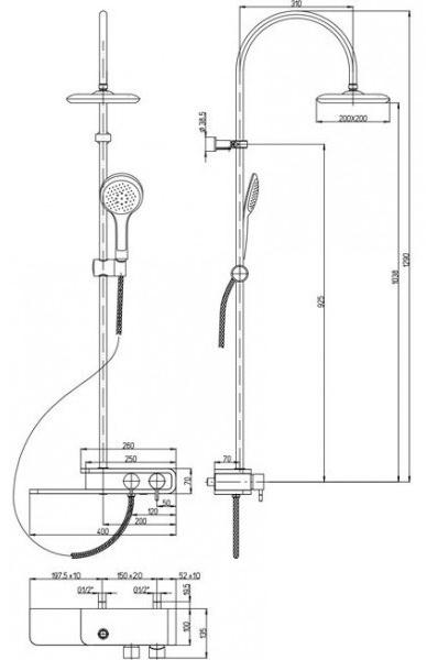 Paini Pad PDCR689B0 душевая система - Вид №1