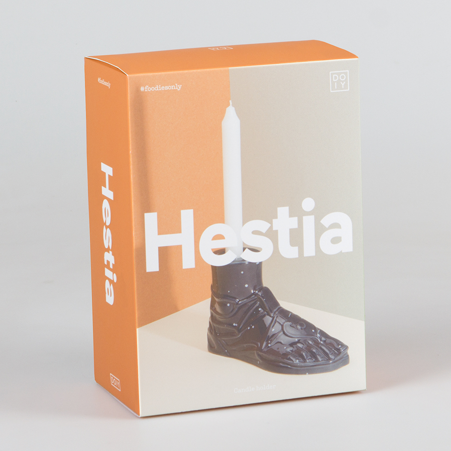 Подсвечник керамический синий "Нога в сандалии" Hestia Krepis DOIY  253253 Синий  - Вид №4