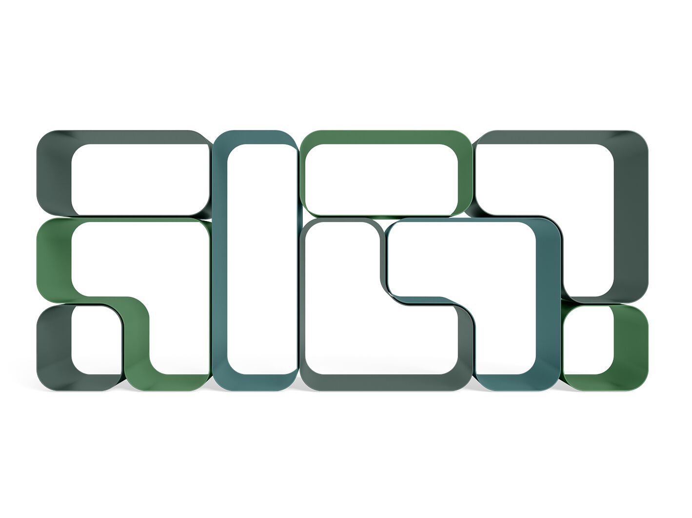 Раскрашенный металлический секционный самонесущий книжный шкаф Desalto REBUS ARCH-00133343