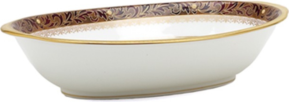92963 Noritake Салатник овальный Noritake "Ксавьер,золотой кант" 26см Фарфор костяной 