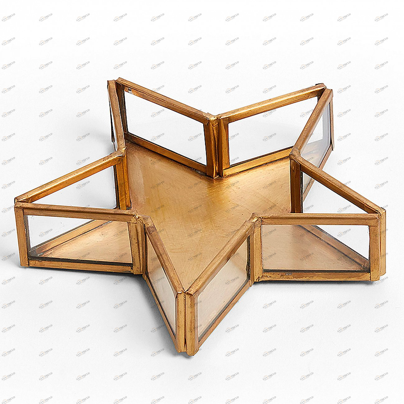 Поднос стеклянный с металлическим дном золотой 15 см "Звезда" Chatham от La Forma LA FORMA CHATHAM 343364 Латунь 