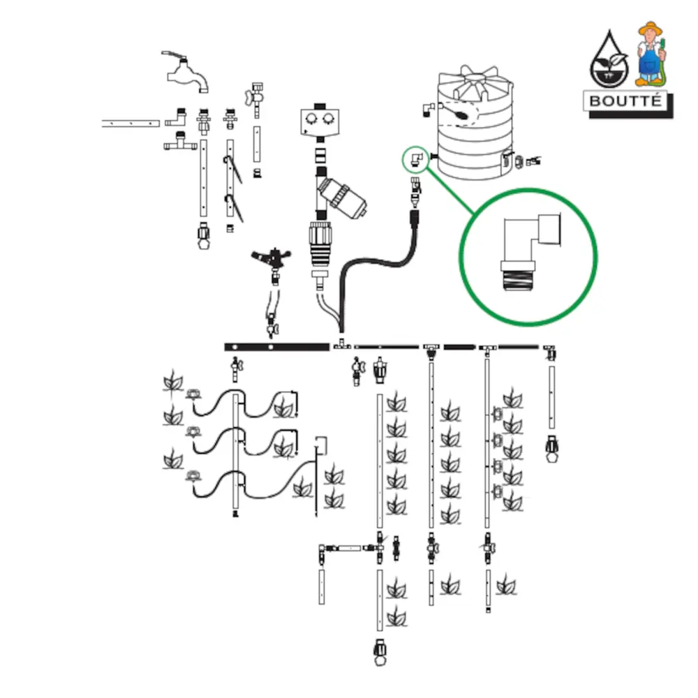 Угол соединительный BOUTTE для систем полива 1/2" 87271008 STLM-1337156 - Вид №2