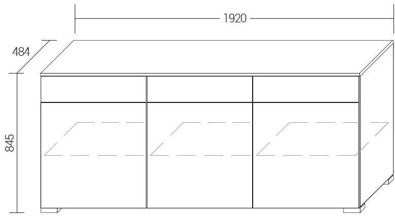 Dall'Agnese Лакированный буфет с распашными дверцами с ящиками Slim sun-id-1362189 - Вид №2
