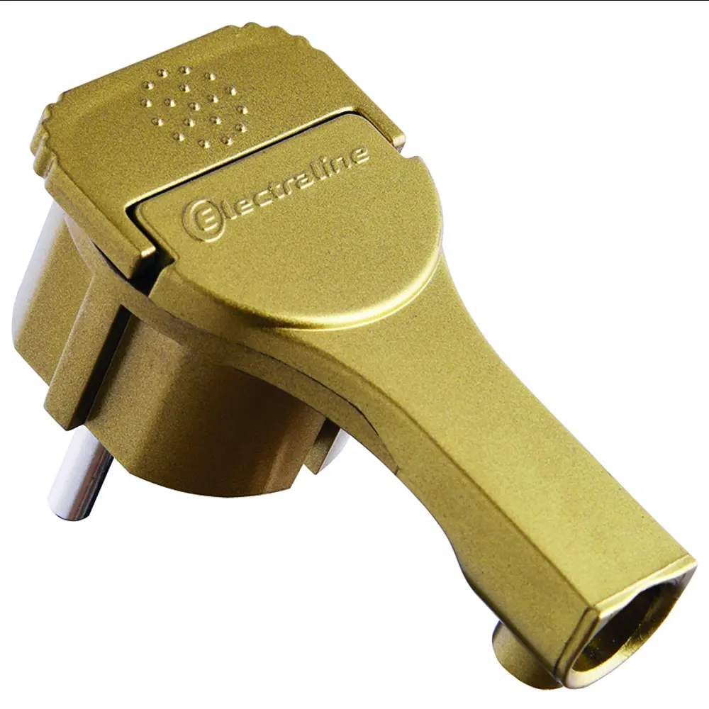 Угловая вилка Electraline с заземлением в золотом исполнении 89336194 STLM-1103728 - Вид №1