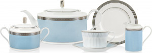 10657446 Noritake Сервиз чайный Noritake "Богарт платиновый" на 6 персон, 21 предмет Фарфор костяной