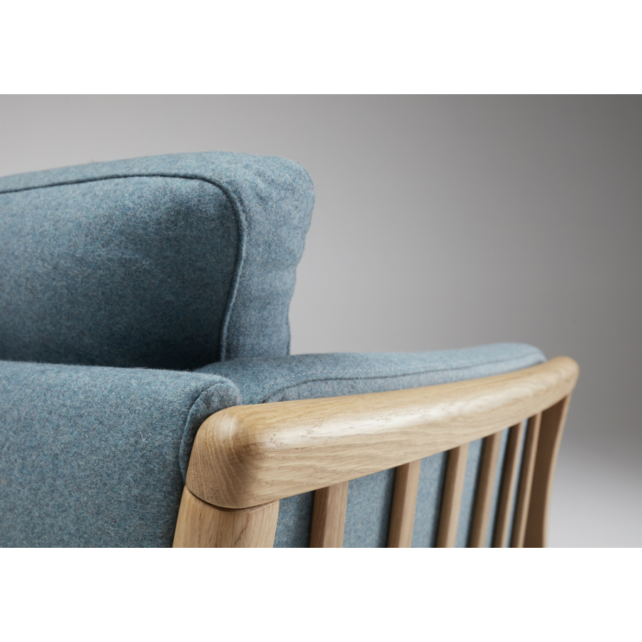 Диван трехместный Aya, цельный лакированный дуб, сине-зеленый Kragelund 12903202520 - Вид №6