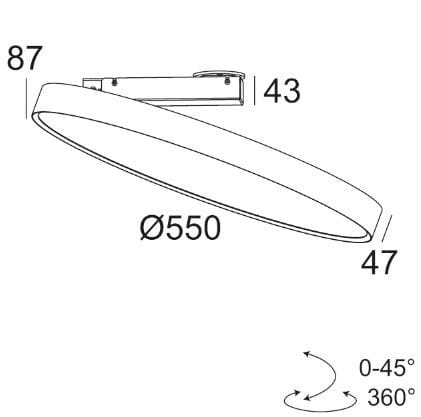 Регулируемый светодиодный потолочный светильник из поликарбоната Deltalight Multinova ARCH-00014315 - Вид №3