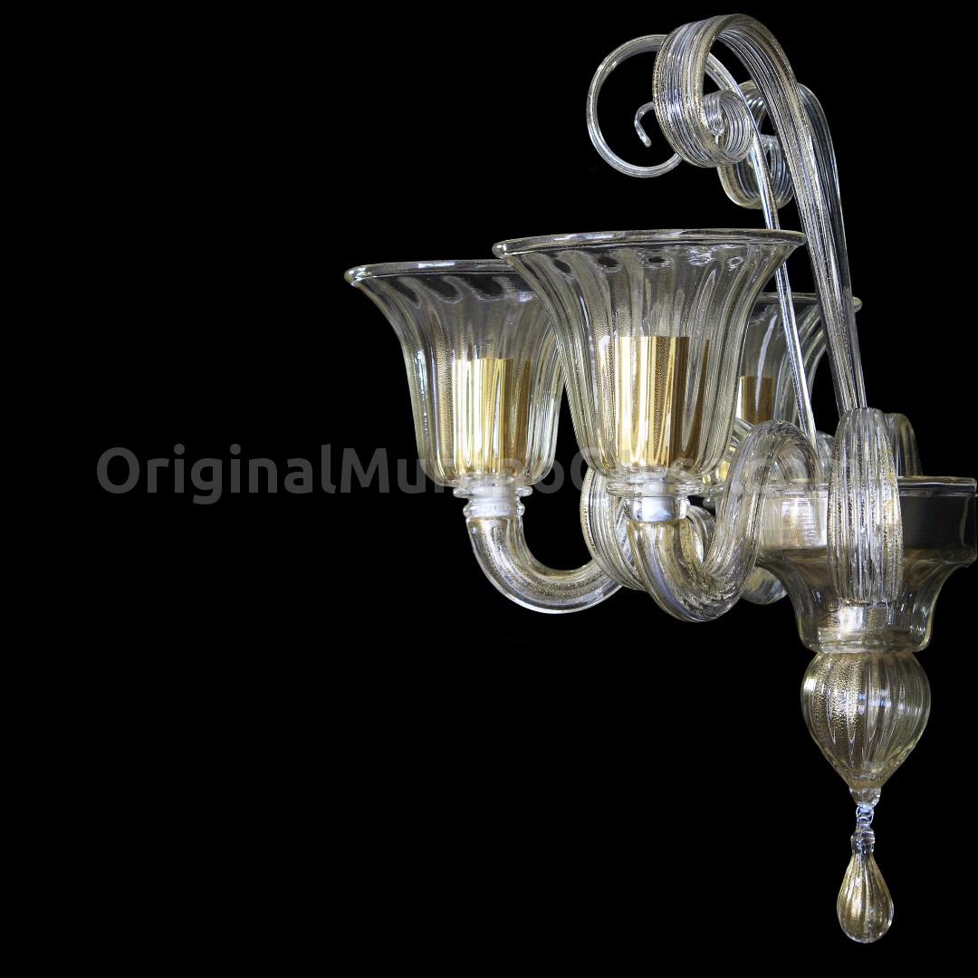 1279 ORIGINALMURANOGLASS Настенный светильник Бра Фоскари с золотом - Пастораль - муранское стекло OMG 30 см CLASSICO - Вид №1