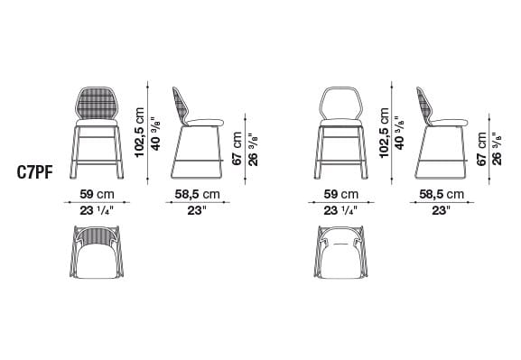 Сани сад табурет с подставкой для ног B&B Italia Outdoor кринолин ARCH-00117366 - Вид №3