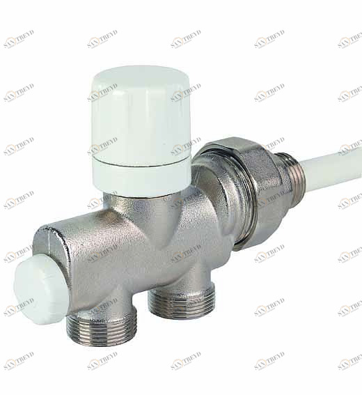 Carlo Poletti V15921QSB 4 way valve for copper or plastic pipe. Distance between connections 38 mm 