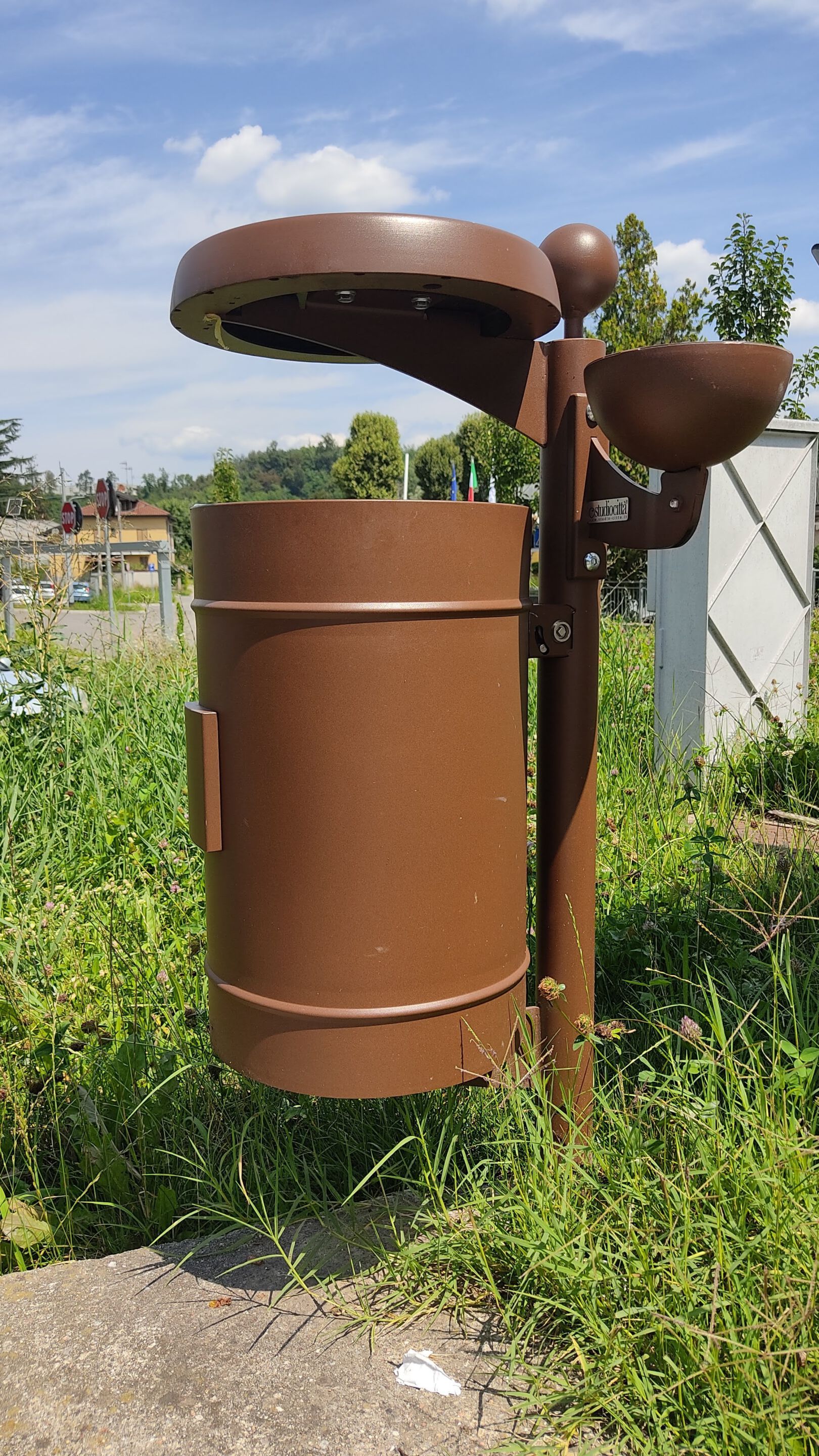 Стальная корзина для мусора с пепельницей Studio Città CORNER ARCH-00119941 - Вид №5