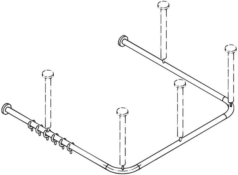 801.34.34S Карниз для штор, специальные длины HEWI Serie 477/801  - Вид №2