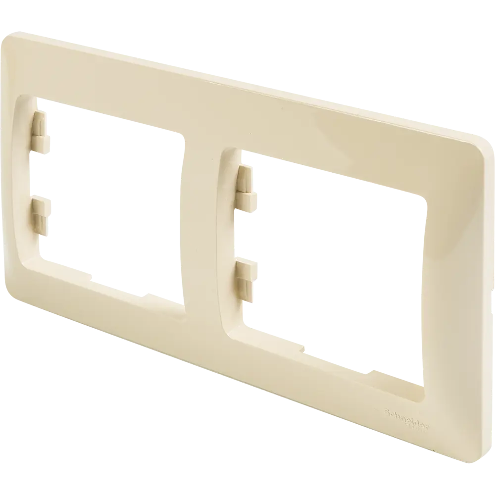 Рамка Schneider Electric Glossa для розеток и выключателей - 2 поста, бежевая 86710223 STLM-1429949 - Вид №1