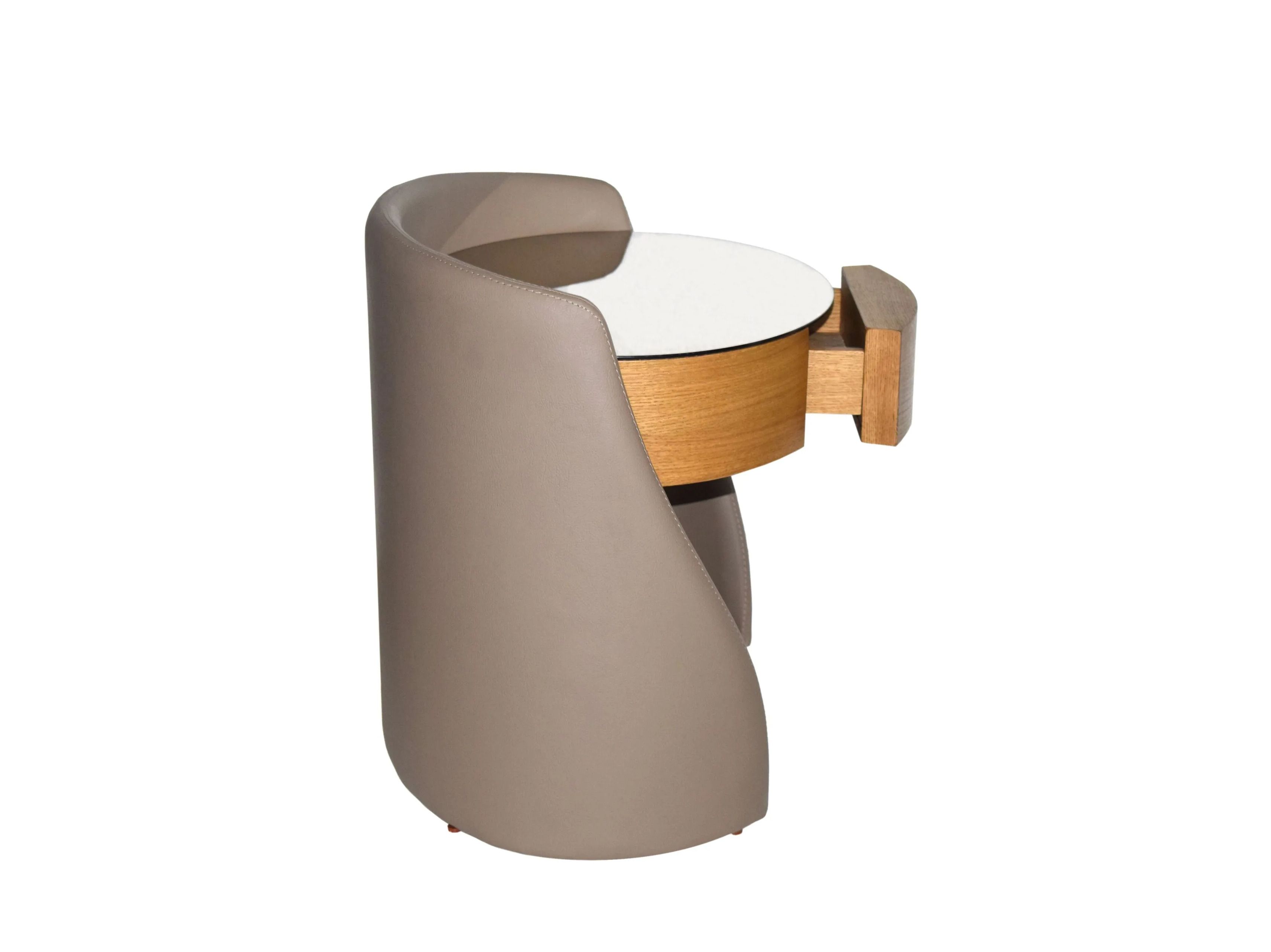 Овальная кожаная тумбочка с ящиками ABLE HUG ARCH-00052800 - Вид №2