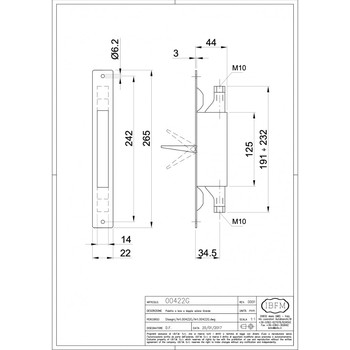IBFM 422/G шпингалет двусторонний LK01-225 - Вид №1