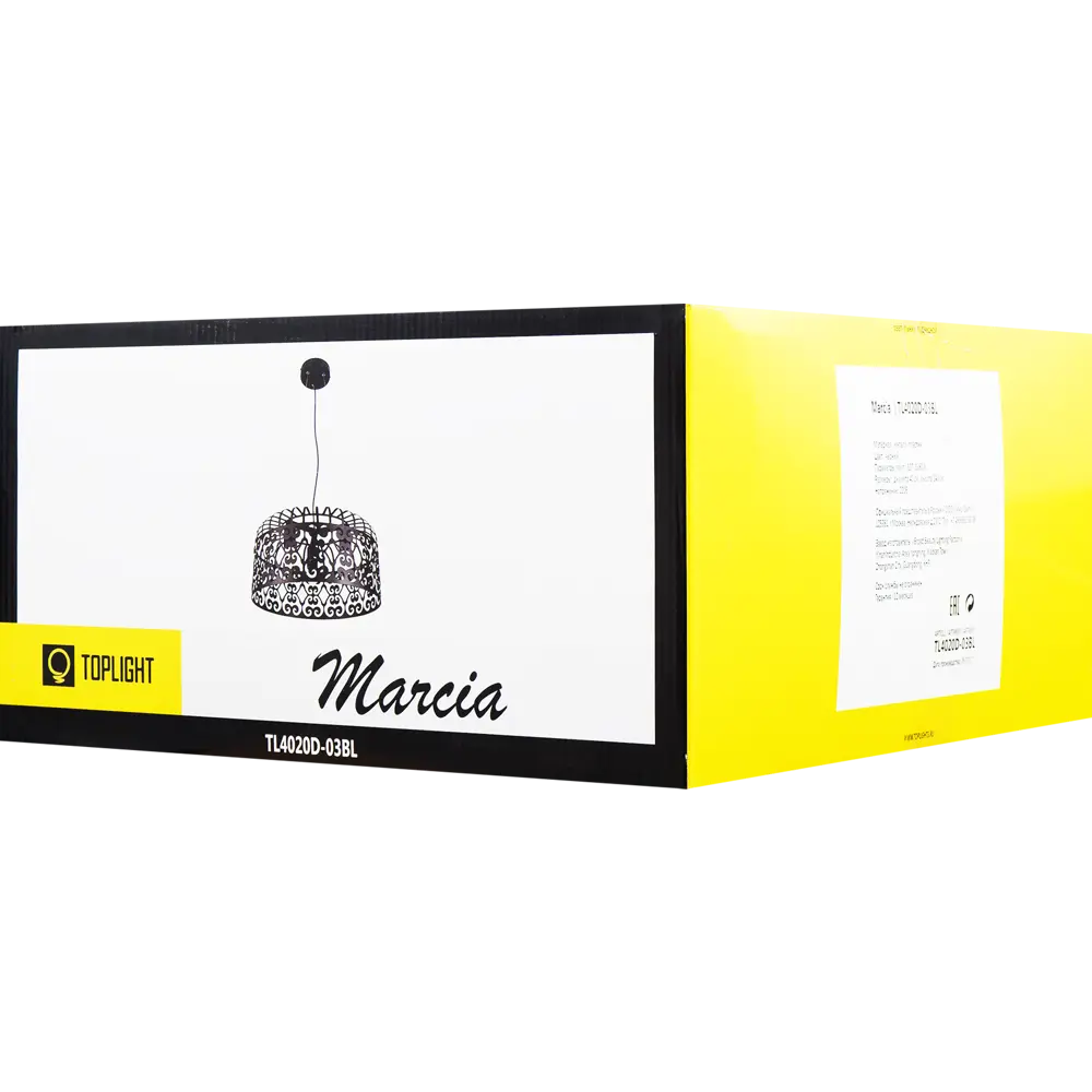 Светильник Marcia 3xE27x60 Вт, 40 см, цвет чёрный Toplight STLM-2206072 - Вид №7