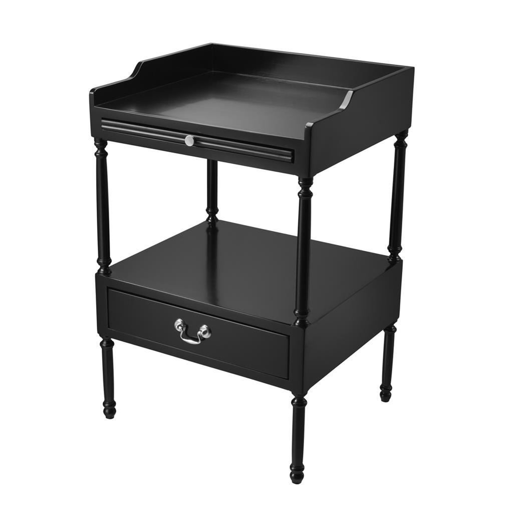 Приставной столик черный с полками и ящиком 48 см Norfolk от Eichholtz EICHHOLTZ  242606 Черный  - Вид №2