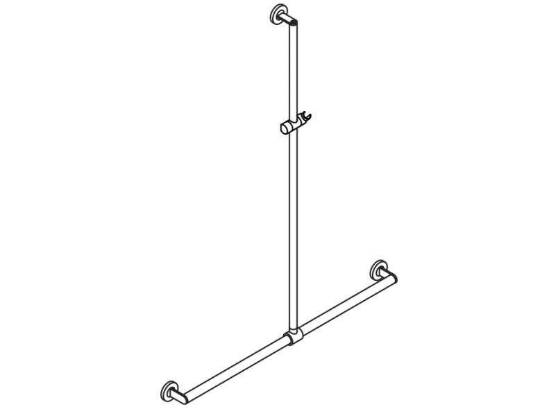 900.35.43160 Поручень для душа с выдвижным держателем для душа HEWI Greifen  - Вид №5