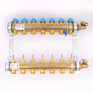 Коллекторная группа HKV/T с термостатическими вентилями и расходомерами WATTS Ind 1"x3/4"ЕК 7 выходов