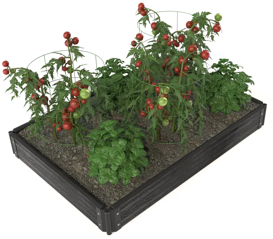 90428551 Готовый комплект грядки из ДПК Еврогрядка 120x80 см графит STLM-0222784