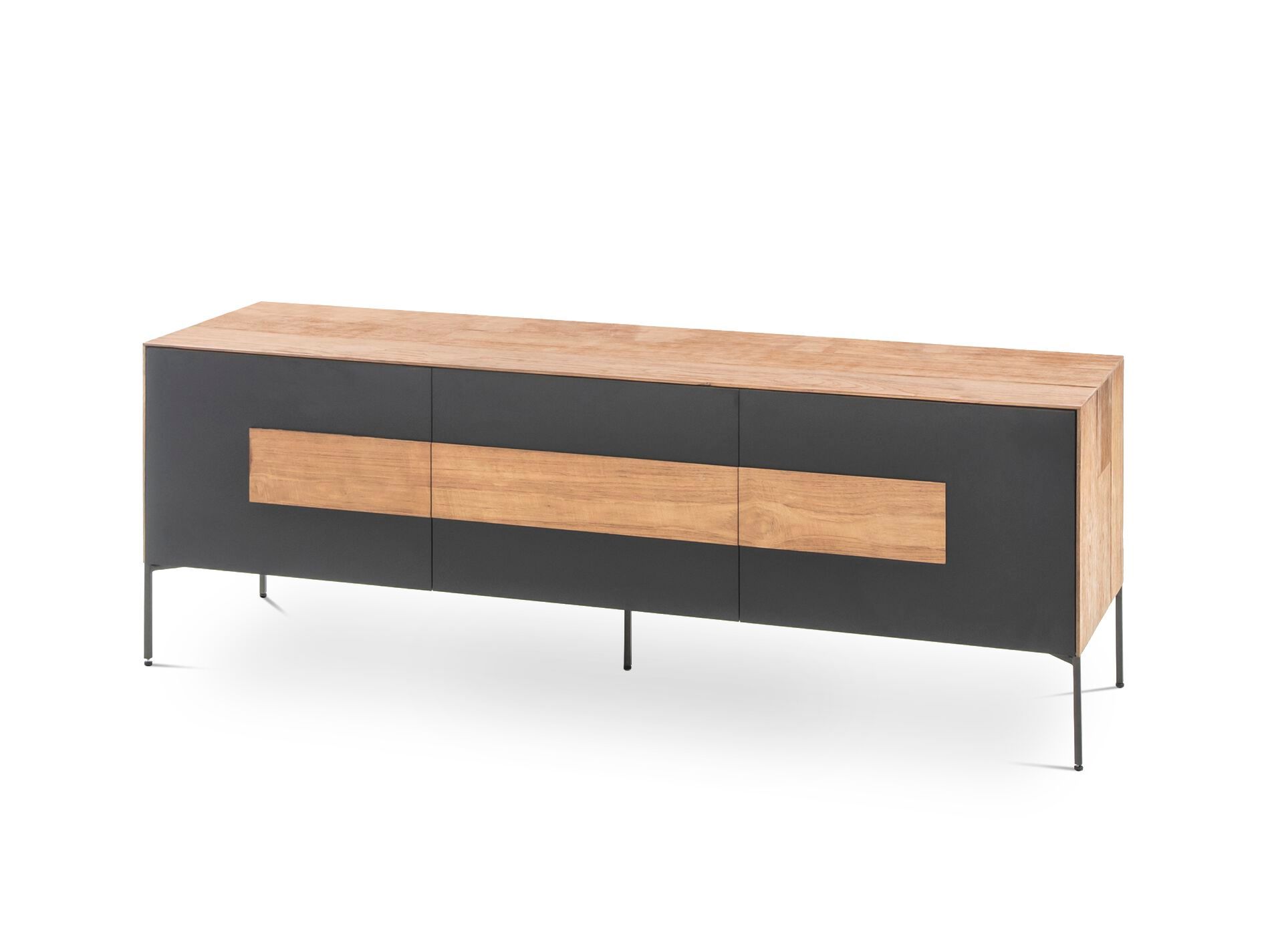 Низкий стальной и деревянный шкаф для телевизора Pilma New Zen ARCH-00142746