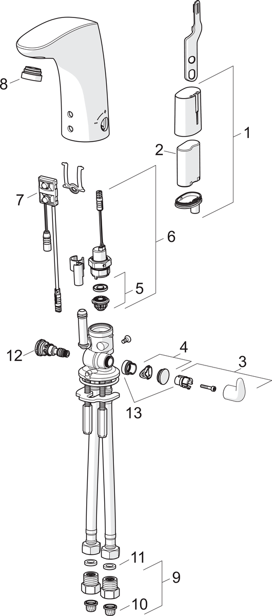 Oras 6250FZ Смеситель для умывальника, 6 V, Bluetooth 6250FZ Electra Хром  - Вид №4
