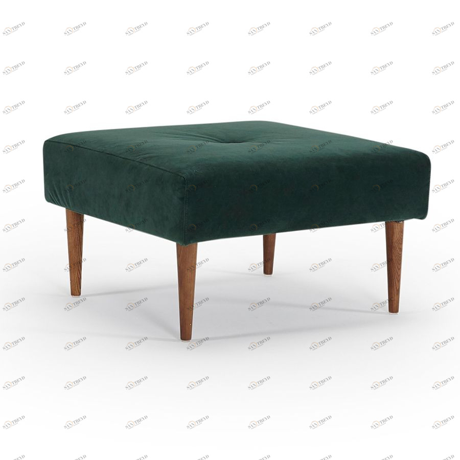 Пуф Recast с ножками из темного дерева и черной рамой, зеленый Innovation Living RECASTPF540